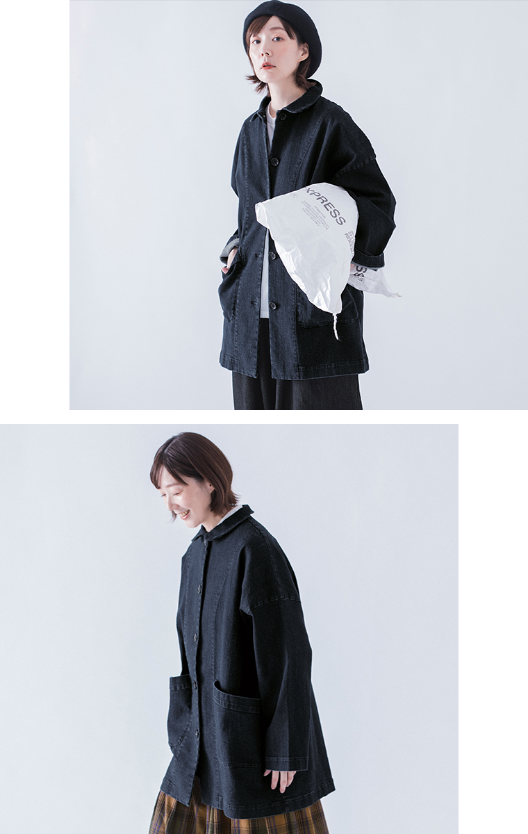 &yarn 丸襟カバーオール
