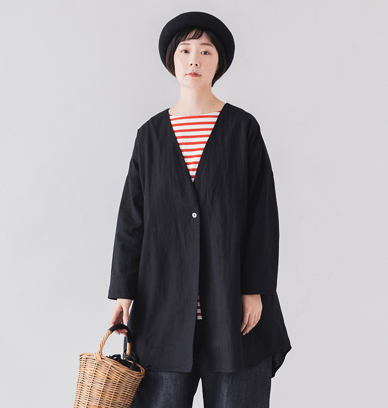 &yarn リネンコットン ロング羽織りジャケット