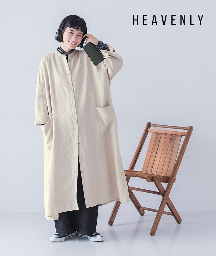 HEAVENLY リネンポケットシャツワンピースのご紹介