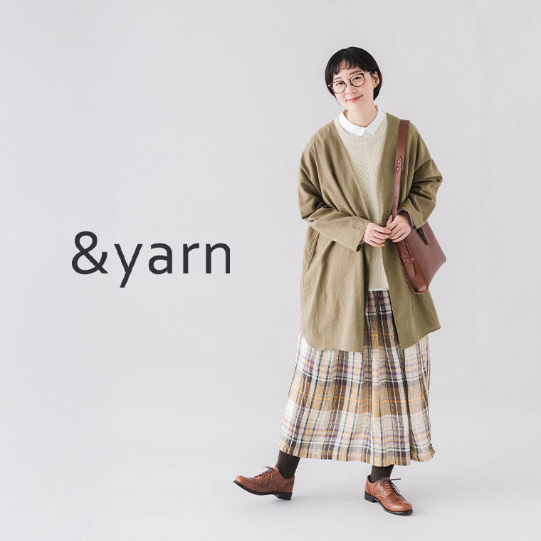 &yarn リネンコットンロング羽織りジャケット ライトグレー ワンボタン