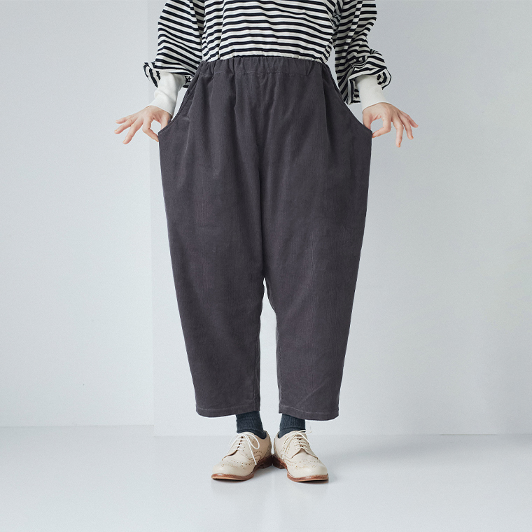 ista-ire　別注　着丈選べる　コーデュロイよくばりパンツ　正面