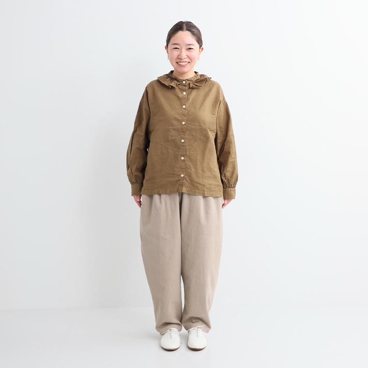 ista-ire 着丈選べる 細畦コーデュロイよくばりパンツ ミルクティー FTサイズ