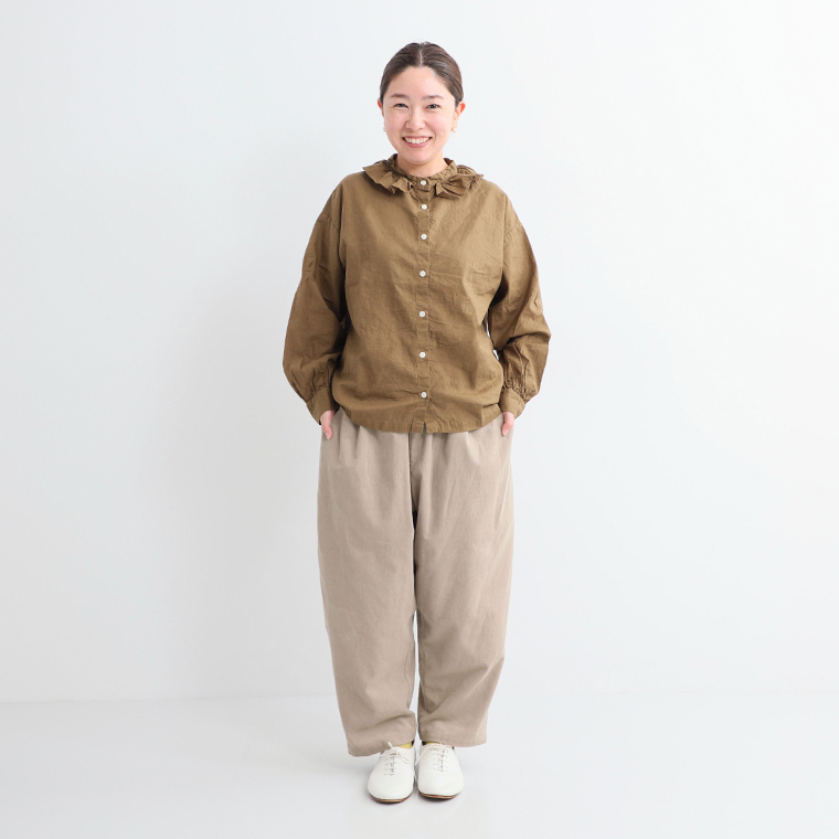 ista-ire 着丈選べる 細畦コーデュロイよくばりパンツ ミルクティー ベストサイズ