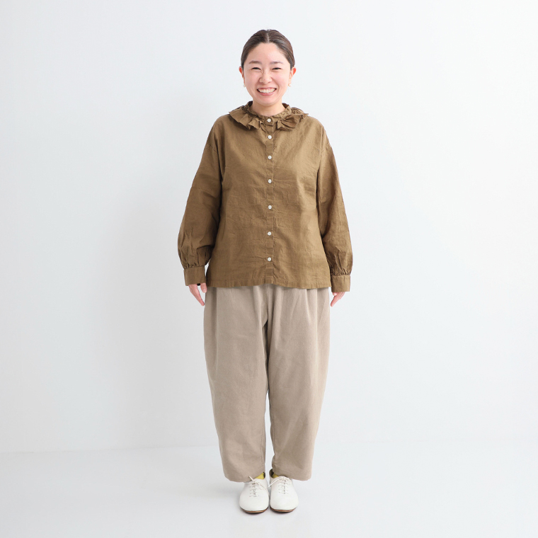 ista-ire 着丈選べる 細畦コーデュロイよくばりパンツ ミルクティー Fサイズ