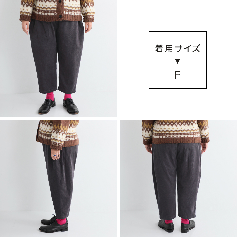 ista-ire 着丈選べる 細畦コーデュロイよくばりパンツ Fサイズ 着用感ぐるり