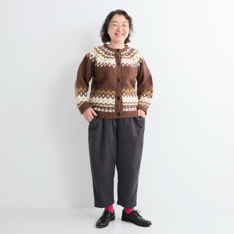ista-ire 着丈選べる 細畦コーデュロイよくばりパンツ アッシュネイビー ベストサイズ