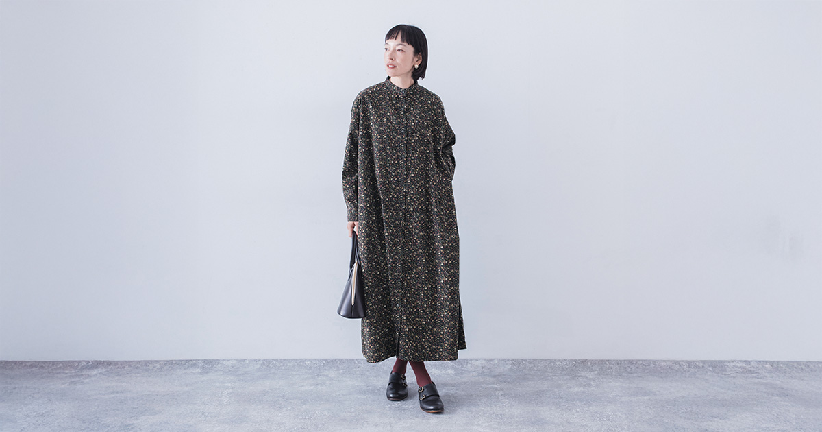 ICHI イチ　ペイズリー柄　コーデュロイ　ワンピース　ゆったりサイズ ichi ペイズリー柄 コーデュロイロングワンピース - メルカリ