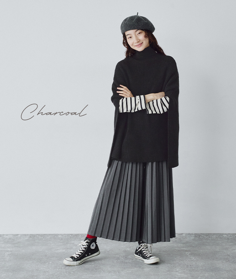 koibitomisaki プリーツパンツ(チャコール)のコーディネート