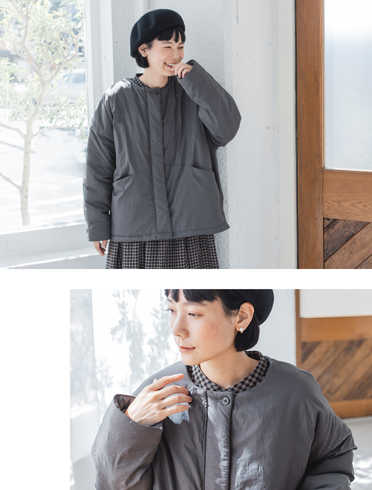 LUPILIEN by natulan  別注　福袋　ワッシャーナイロン中綿ハーフコート　上半身寄り