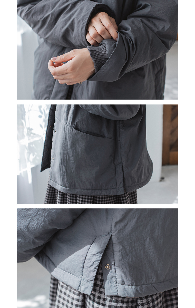 LUPILIEN by natulan  別注　福袋　ワッシャーナイロン中綿ハーフコート　ディテール
