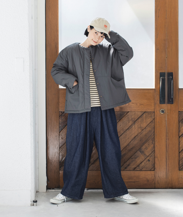 LUPILIEN by natulan  別注　福袋　ワッシャーナイロン中綿ハーフコート　カジュアルコーデ