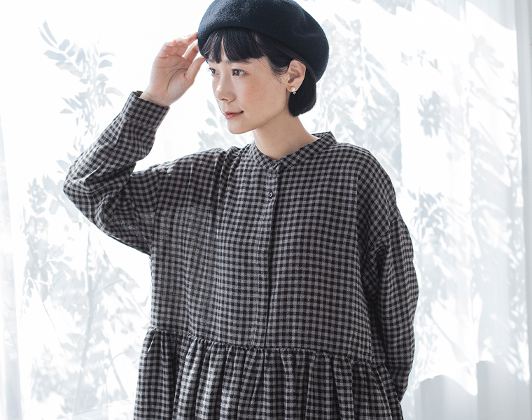 LUPILIEN by natulan  別注　福袋　ギンガムチェック柄ギャザーワンピース　上半身寄り