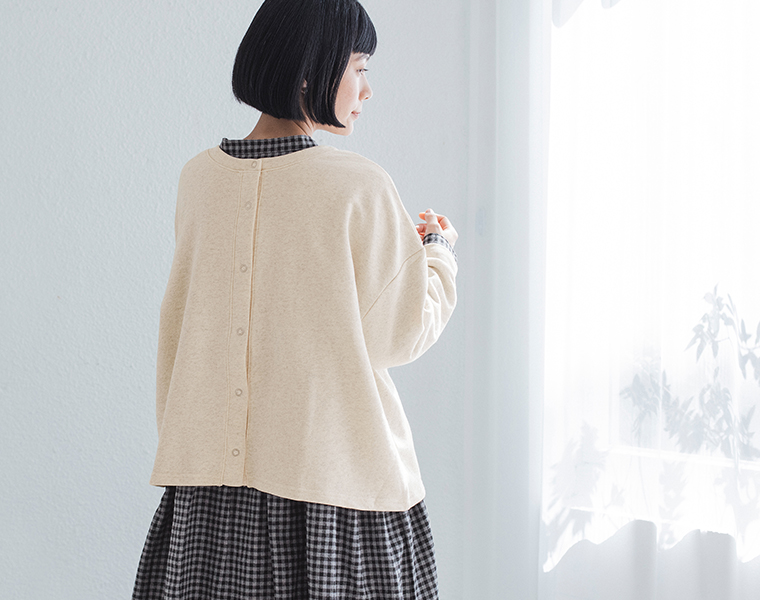 LUPILIEN by natulan  別注　福袋　裏毛スナップボタン2wayカーディガン　前後着