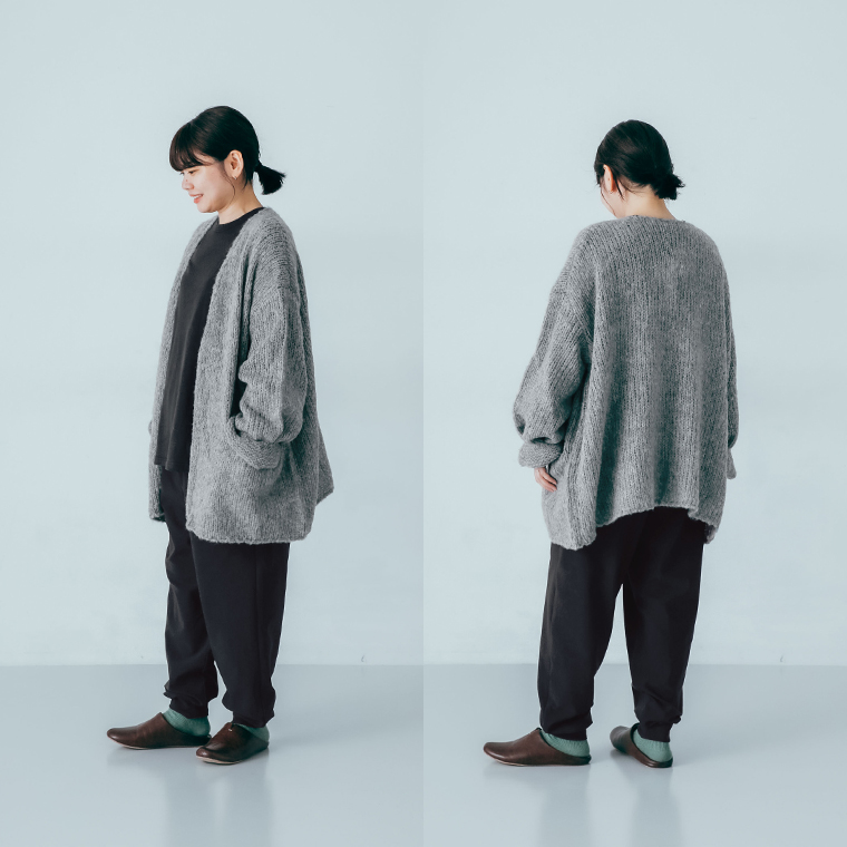 caloom  ストレッチジョガーパンツ　ブラック　横　後ろ