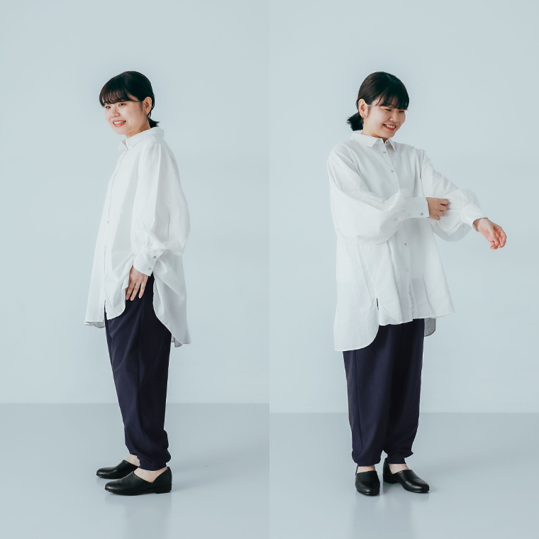 caloom  ストレッチジョガーパンツ　ネイビー　横のイメージ