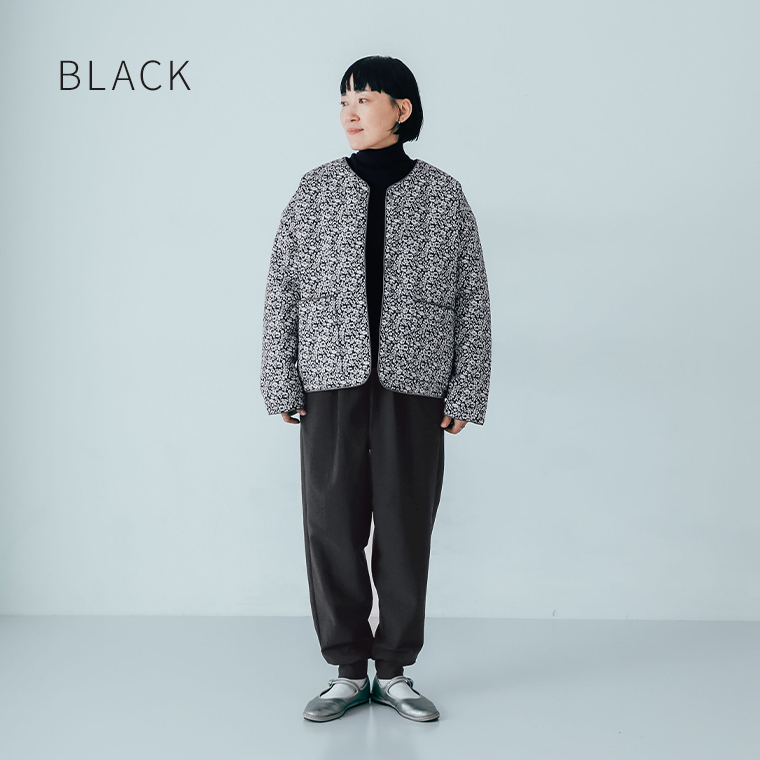 caloom  ストレッチジョガーパンツ　ブラック　ジャケットコーデ