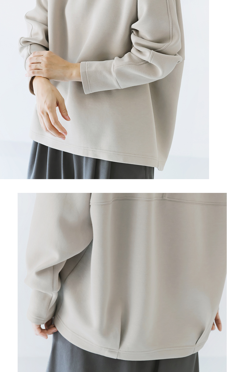 &yarn ダンボール後ろタックプルオーバーの袖口と後ろタック