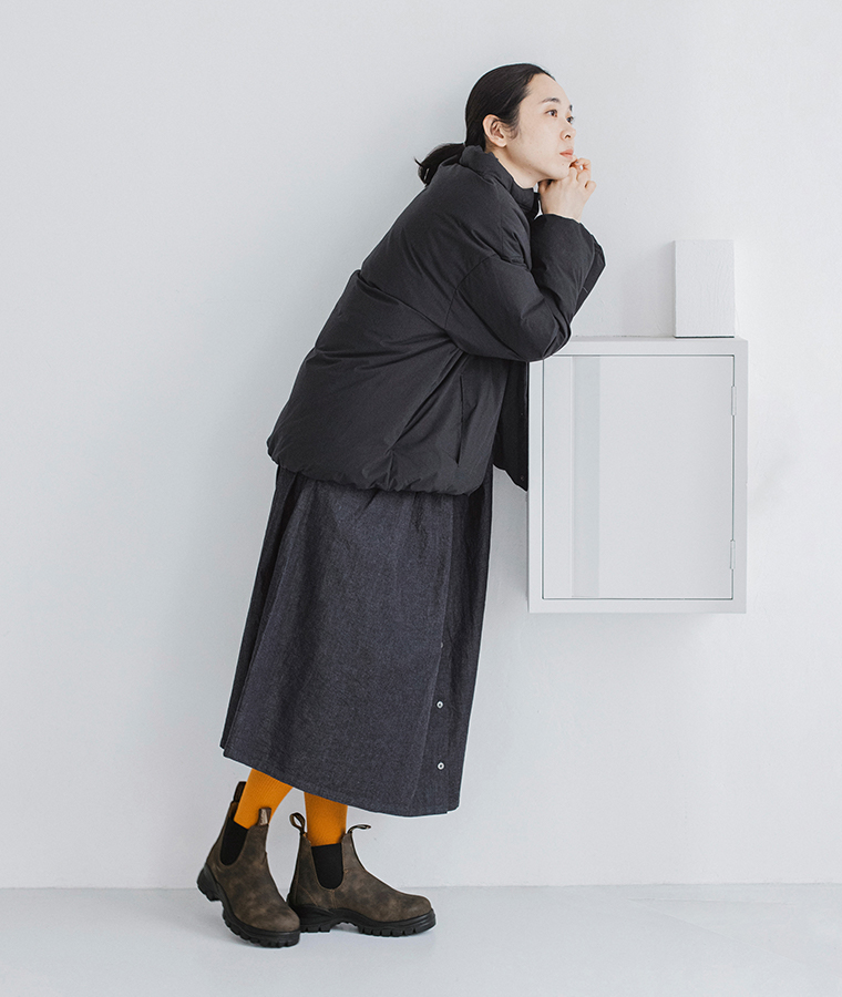 【 Blundstone 】ラグブーツ ラスティックブラウン 全身コーディネート