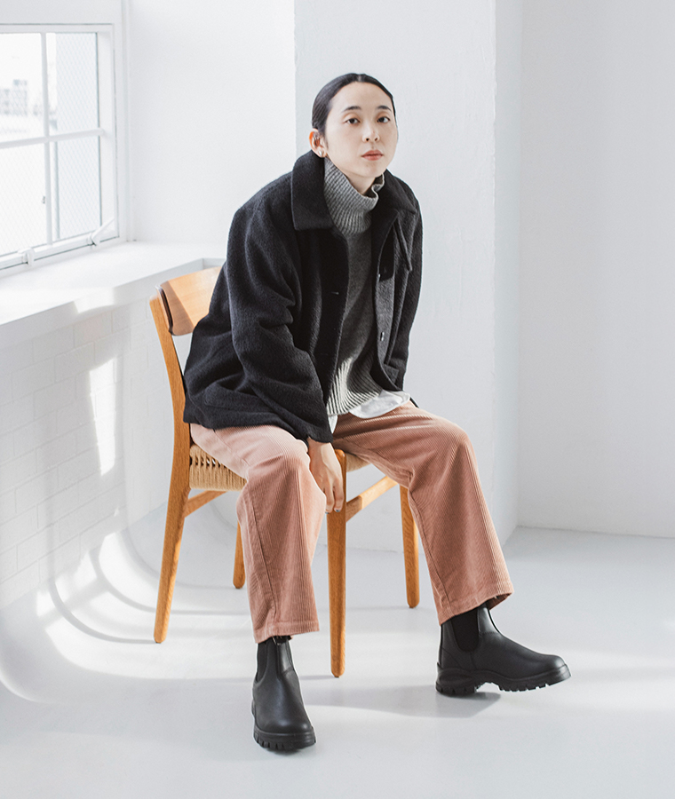 【 Blundstone 】ラグブーツ ブラック 全身コーディネート