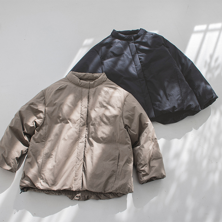 &yarnふんわり軽量 ちび襟ダウンジャケット