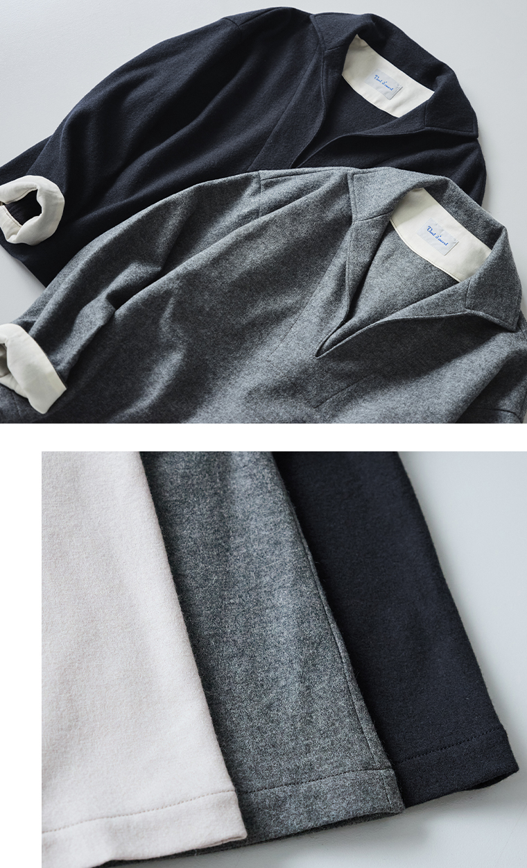 Vent d'ouest セーラーカラートップスの置き画像と生地アップ