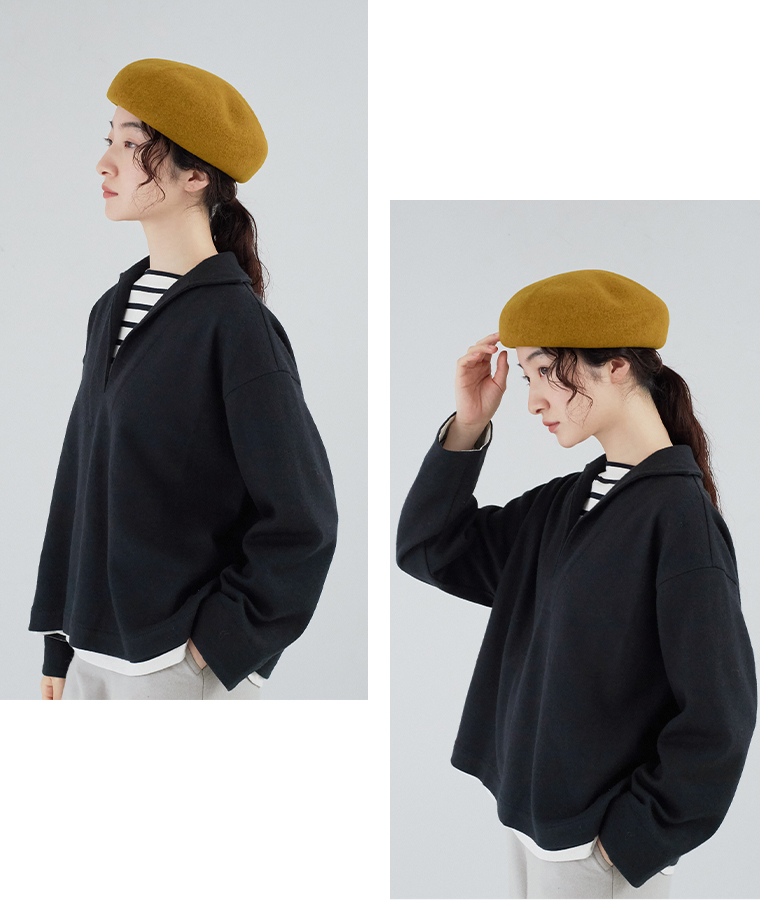 Vent d'ouest セーラーカラートップス(ネイビー)の上半身寄り斜め