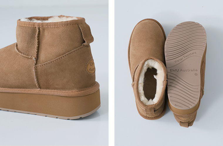 EMU Stinger Micro Flatform2.0 厚底ムートンブーツチェスナッツのソール