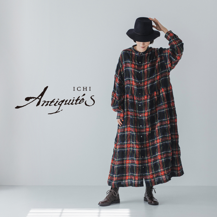 ICHI Antiquites  コットンウールタータンチェックシリーズ