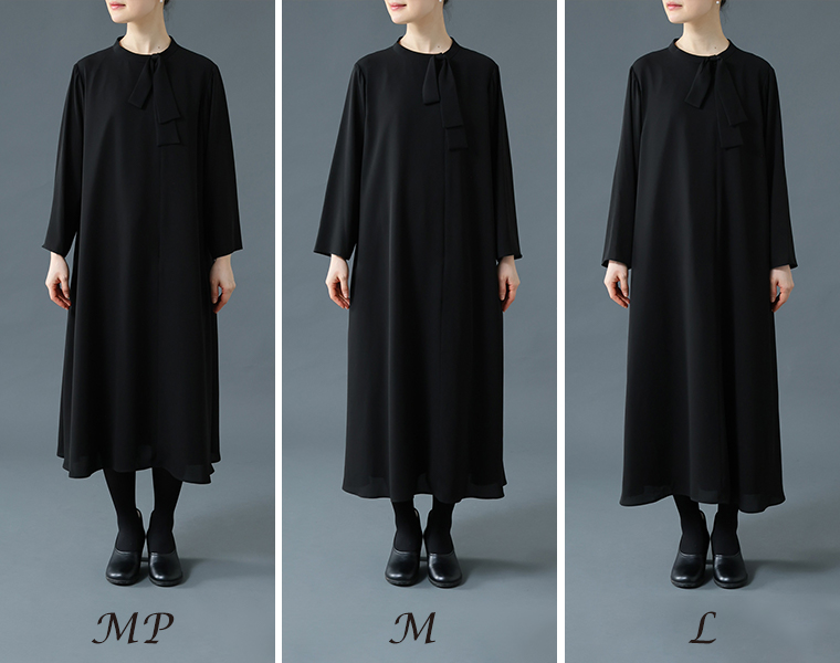 Luuna miu【ブラックフォーマル】大切な日のボウタイAラインワンピースのサイズ