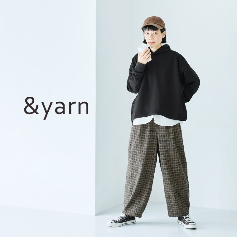 &yarn  コットンツイードチェックバルーンパンツ