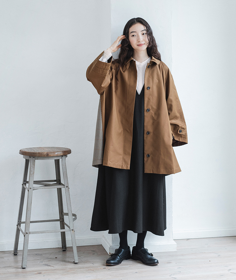 HEAVENLY  ウールミックスジャンパースカート グレー 裾寄り