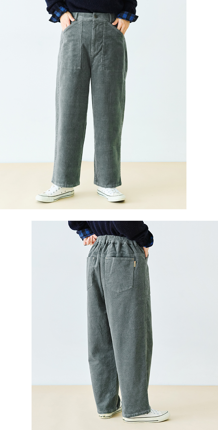 NORTHERN TRUCK コーデュロイワークストレートパンツの下半身寄り前と後ろ