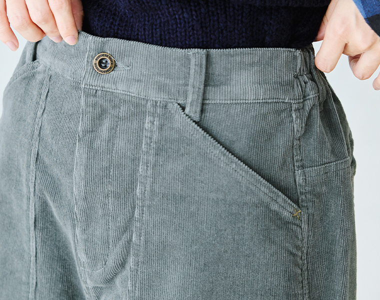 NORTHERN TRUCK コーデュロイワークストレートパンツのウエスト寄り