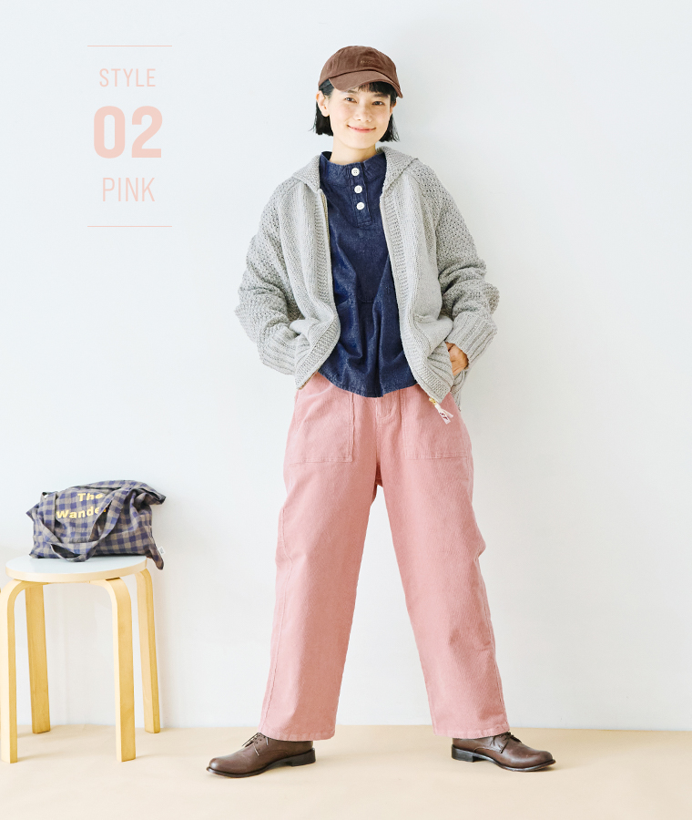 NORTHERN TRUCK コーデュロイワークストレートパンツ(ピンク)のコーディネート