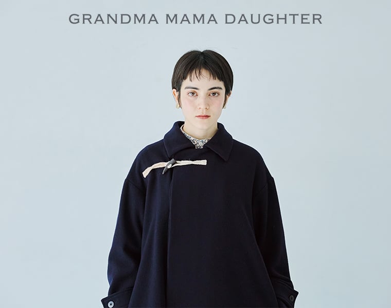 GRANDMA MAMA DAUGHTER のメルトントグルコート（ネイビー）の商品画像