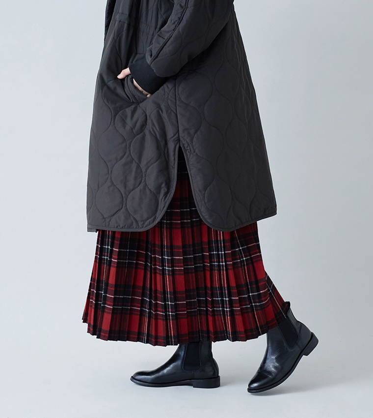 D*g*y ひょうたんキルトフーディーコートブラックの生地と柄