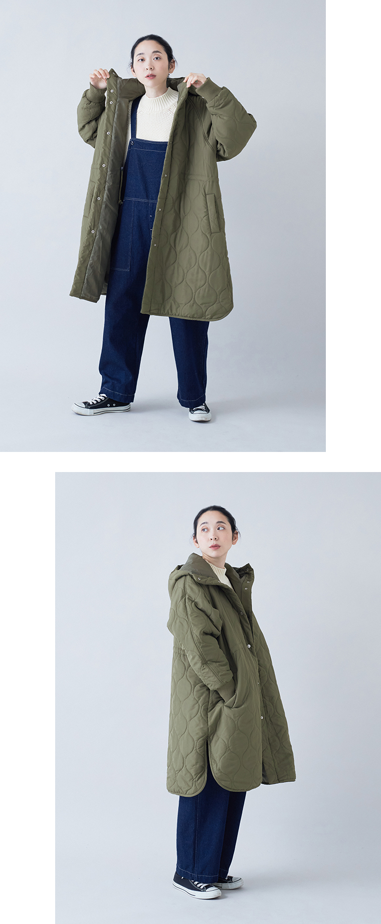 D*g*y ひょうたんキルトフーディーコートカーキのアームホール