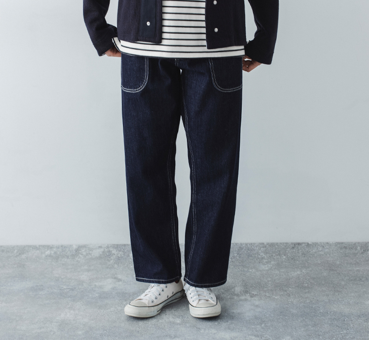 vent blanc　デニムベイカーパンツ 寄り