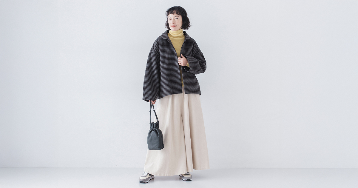 すっきり見えて、しっかりあたたか【 &yarn 】ギンガムチェック中綿