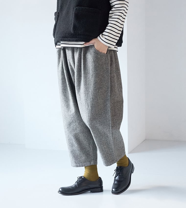 ista-ire 別注｜起毛コットンリネンツイル　あったかよくばりパンツ フラックスのデザイン