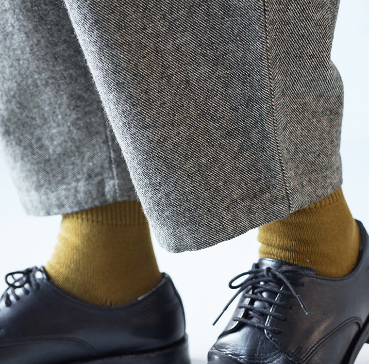 ista-ire 別注｜起毛コットンリネンツイル　あったかよくばりパンツ フラックスのカラー