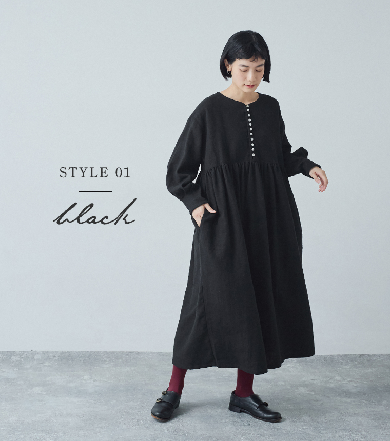 STYLE 01 黒ワンピース 全身