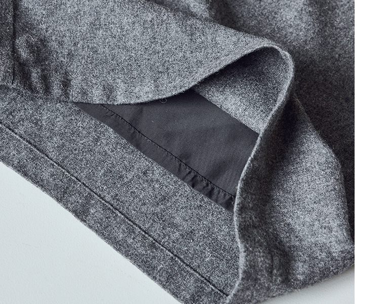 ウールミックスガウチョパンツの裏地ディテール