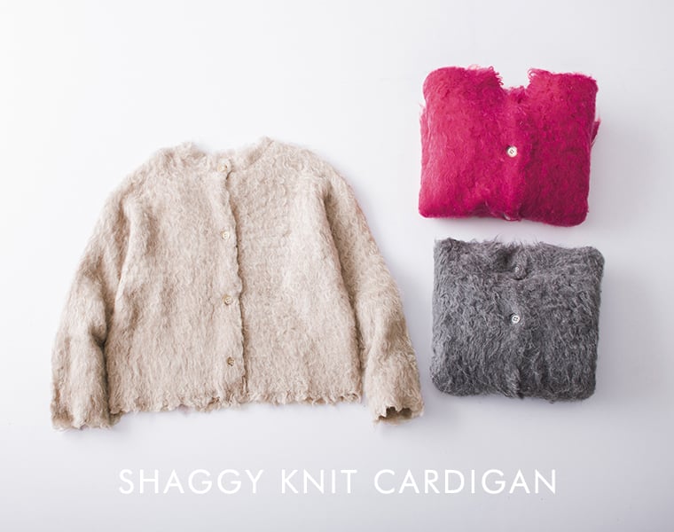 ichi アルパカ混シャギーニットカーディガンの全体デザイン