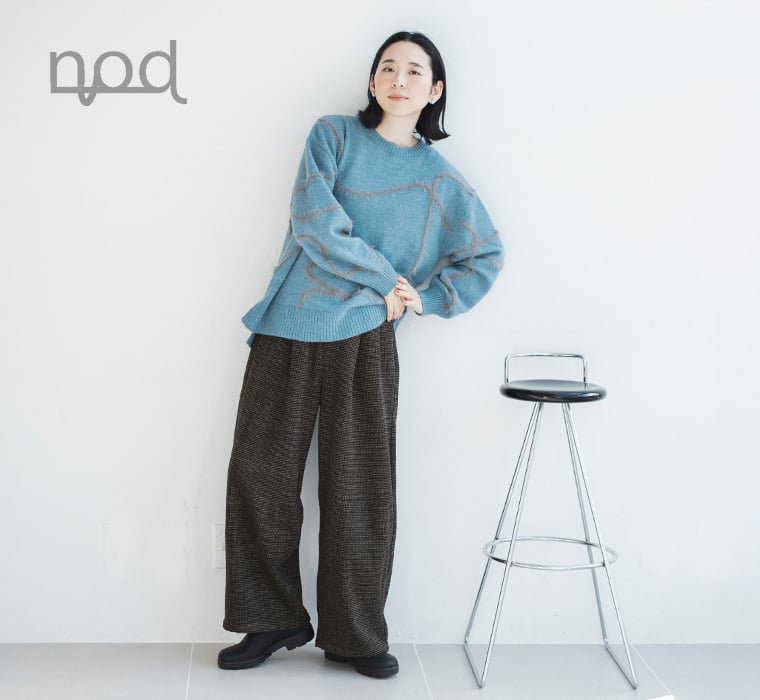 nod トラッドツイードワイドパンツ