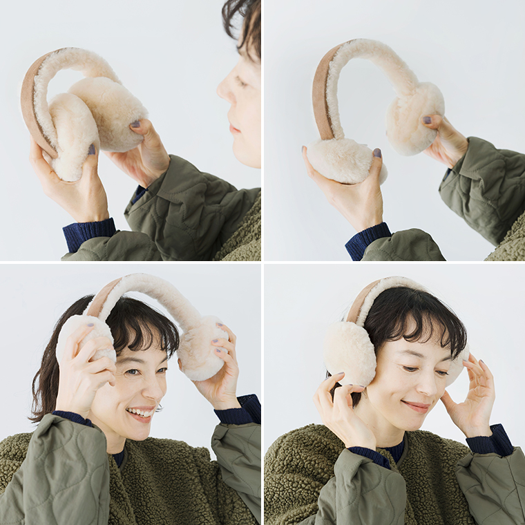 イヤーマフの付け方が分かる着用手順イメージ