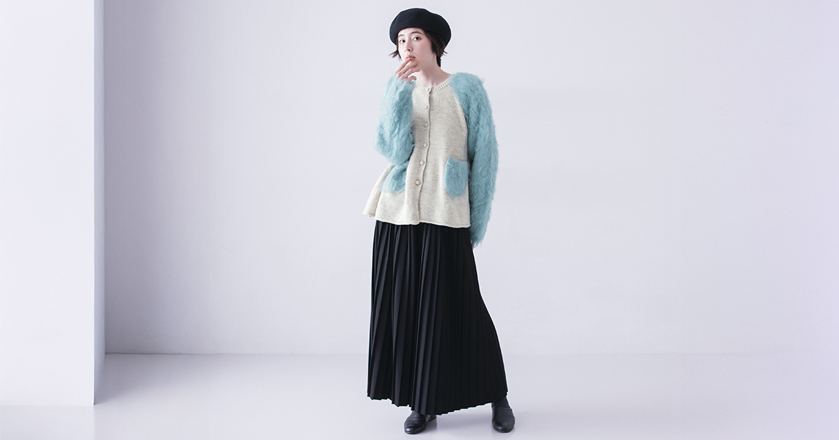 異素材ニットで魅せる【 KILKI 】ミックスカーディガン