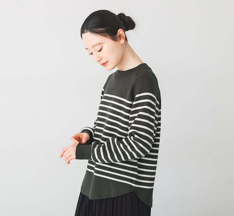 【 le colis 】ニュアンスモールクロススタンダードカラーTEEブラウス トップス寄り