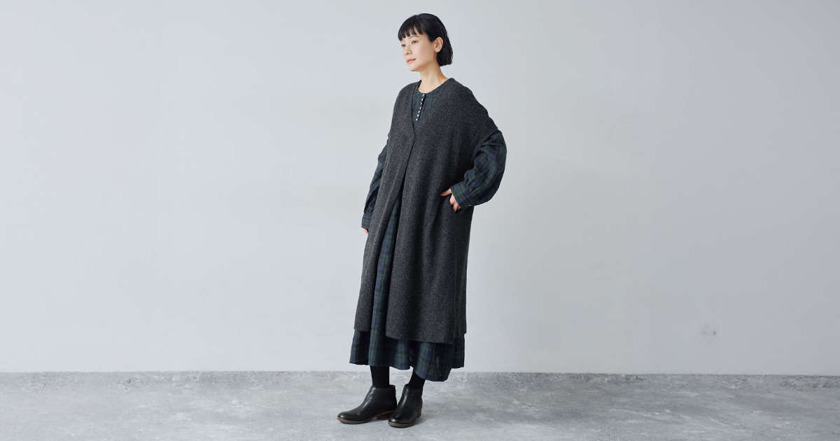 着こなしの仕上げに重ねる【 08Mab 】ニットロングベスト