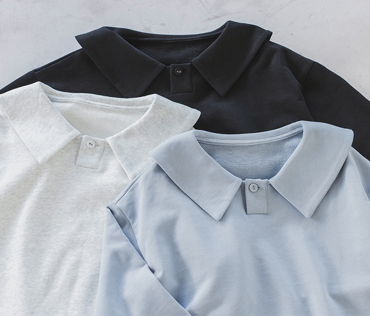 ブラック・エクリュ・アイスブルーのプルーバーを並べた商品画像